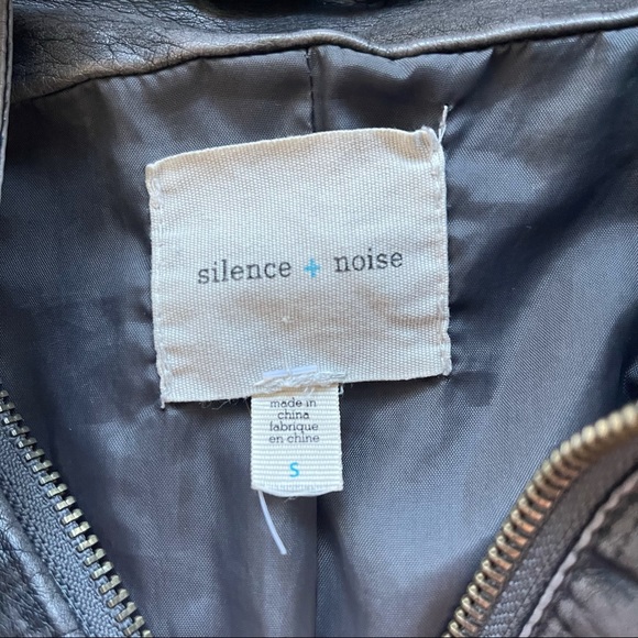 URBAN OUTFITTERS SILENCE & NOISE Faux Leather Moto Biker Jacket - Picture 10 of 14